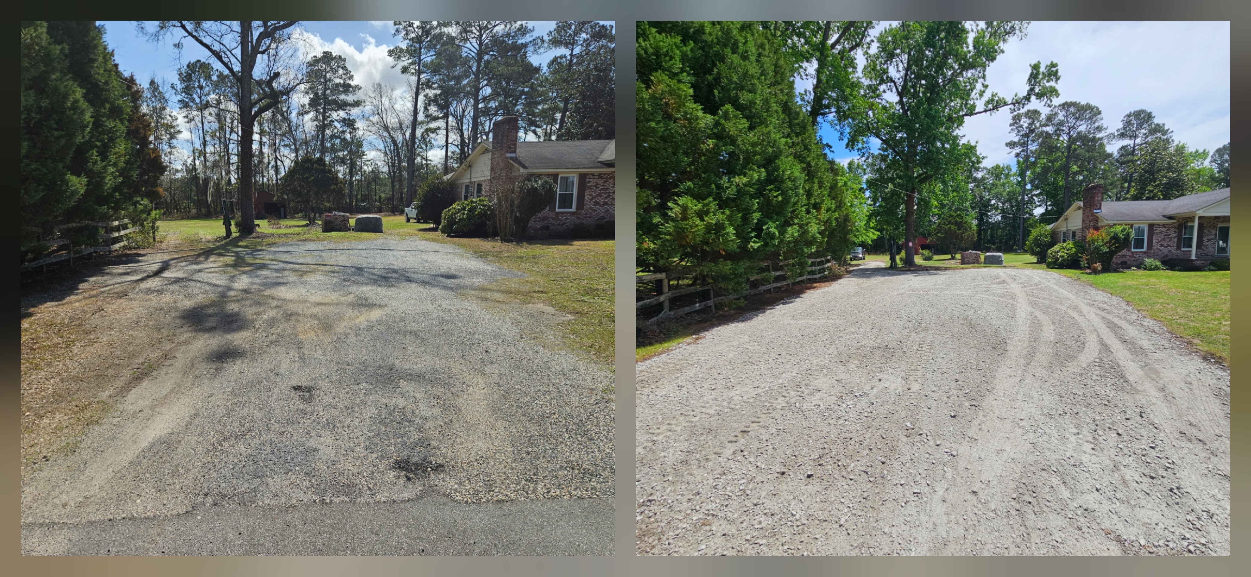 Gravel driveway repair project